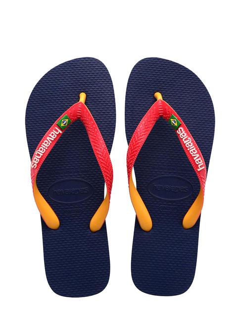 HAVAIANAS BRASIL MIX Infradito navy blue/ruby red - Scarpe Unisex