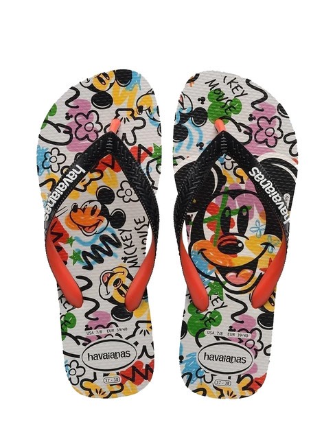 HAVAIANAS DISNEY STYLISH Infradito beige/black/blood orange - Scarpe Unisex