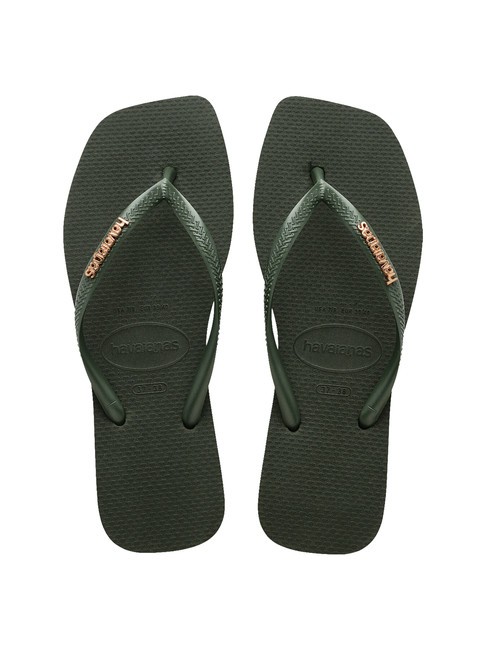 HAVAIANAS SQUARE LOGO Infradito olivegreen - Scarpe Donna