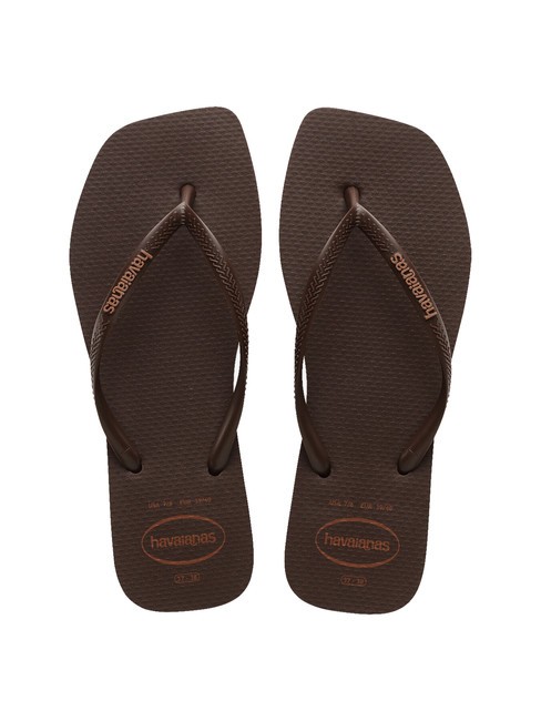 HAVAIANAS SQUARE LOGO Infradito darkbro - Scarpe Donna