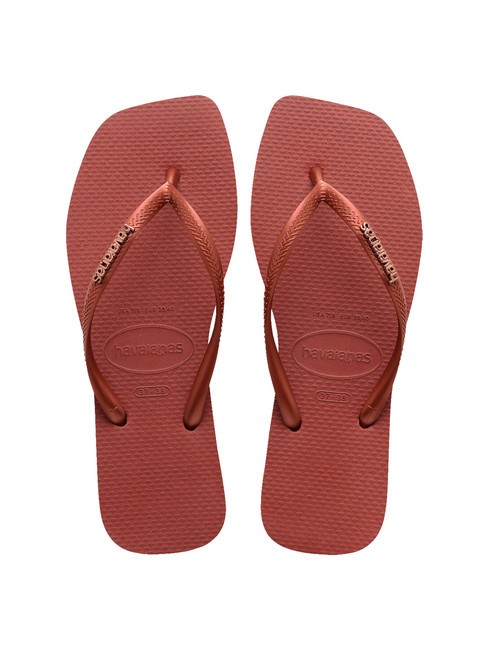 HAVAIANAS SQUARE LOGO Infradito mahogany - Scarpe Donna