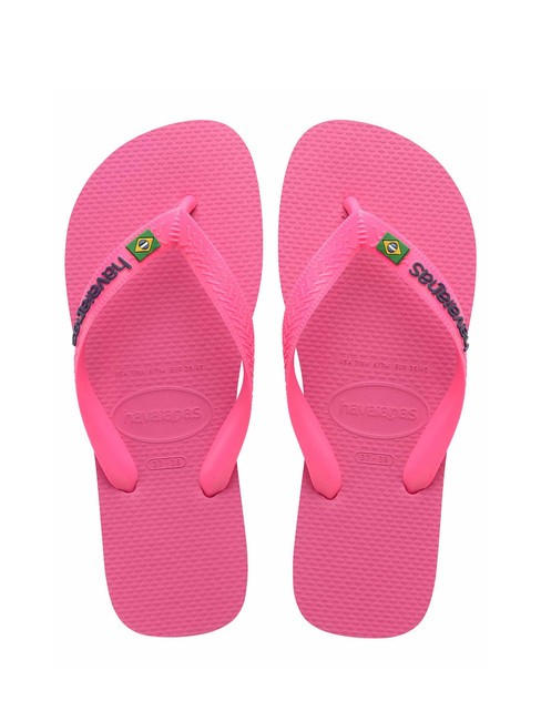 HAVAIANAS BRASIL LOGO NEON Infradito pink flux/pink flux - Scarpe Unisex