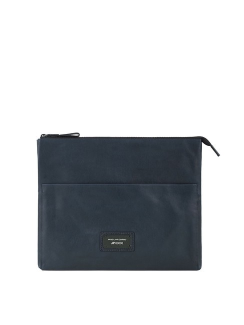 PIQUADRO HARPER Pochette piatta in pelle blu - Porta tablet & Organizer