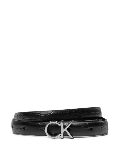 CALVIN KLEIN DAILY Cintura in pelle ck black croco - Cinture