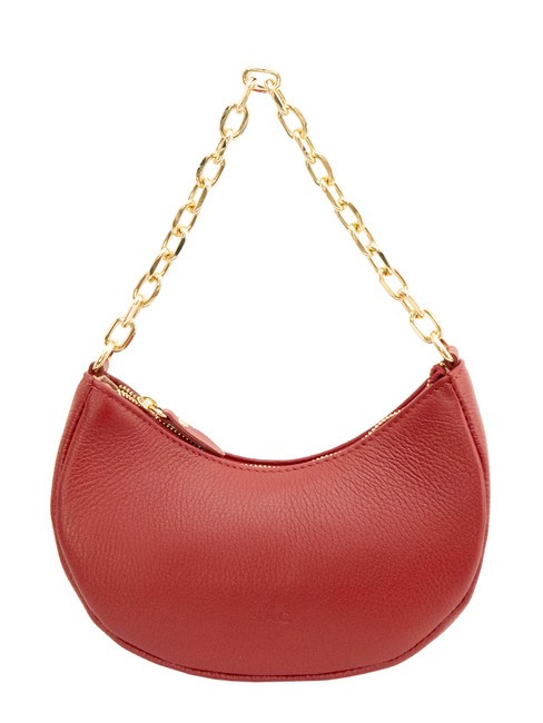 LESAC GIUDITTA Borsa hobo in pelle con manico catena rosso - Borse Donna