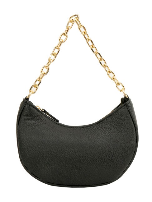 LESAC GIUDITTA Borsa hobo in pelle con manico catena nero - Borse Donna