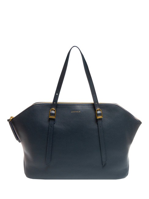 COCCINELLE CHERRY Borsa shopping a spalla pelle martellata midnight blue - Borse Donna