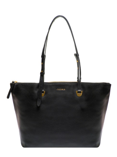 COCCINELLE LEA Borsa shopping in pelle martellata Nero - Borse Donna