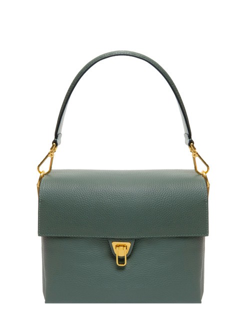 COCCINELLE MARVIN DESIR Borsa a spalla in pelle con tracolla kale green - Borse Donna