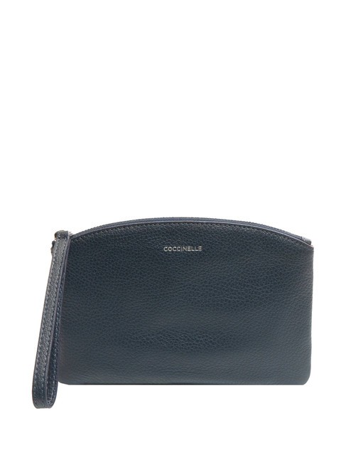 COCCINELLE ROUNDED ENVELOPE Pochette in pelle con polsierina midnight blue - Borse Donna