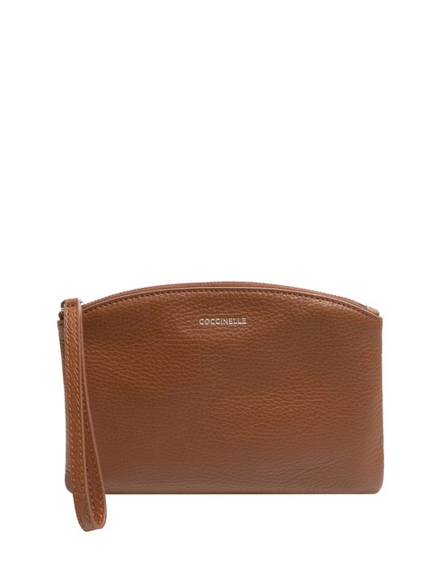 COCCINELLE ROUNDED ENVELOPE Pochette in pelle con polsierina BRULE - Borse Donna