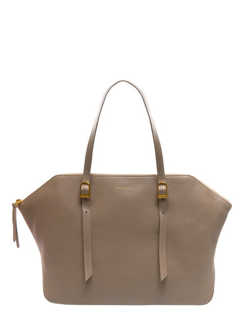 COCCINELLE CHERRY Borsa shopping a spalla pelle martellata warm taupe - Borse Donna