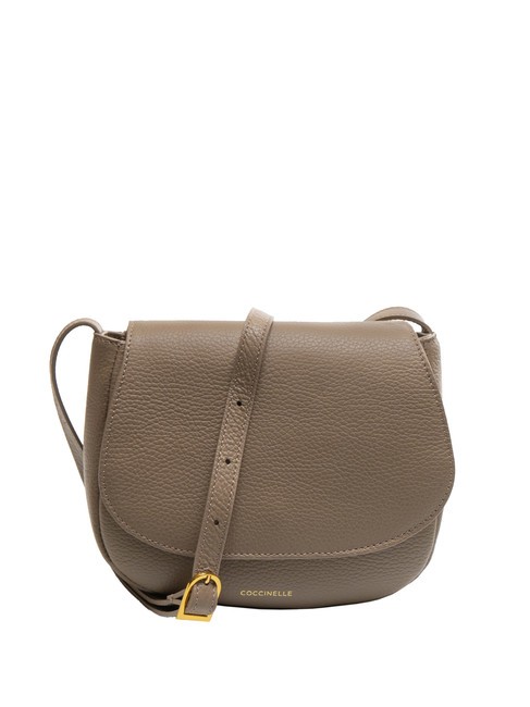 COCCINELLE CHERRY Borsa rotonda a tracolla in pelle warm taupe - Borse Donna