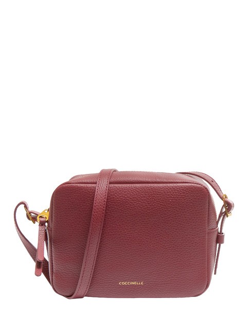 COCCINELLE CHERRY Borsa camera case in pelle martellata garnet red - Borse Donna