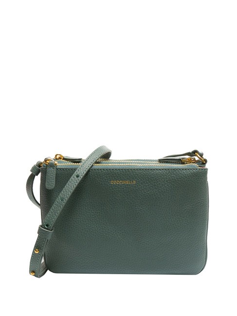 COCCINELLE TRINITY Borsa tracolla in pelle 3 scomparti kale green - Borse Donna