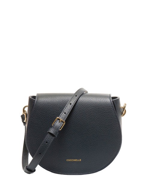 COCCINELLE ALPHA Borsa in pelle a tracolla con flap midnight blue - Borse Donna