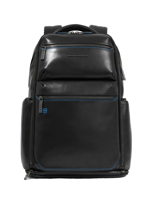 PIQUADRO BLUE SQUARE  Zaino porta PC 15,6" in pelle Nero - Zaini da lavoro porta PC