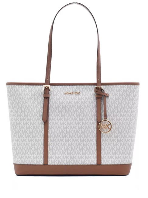 MICHAEL KORS JET SET TRAVEL Monogram Shopper a spalla vanilla - Borse Donna