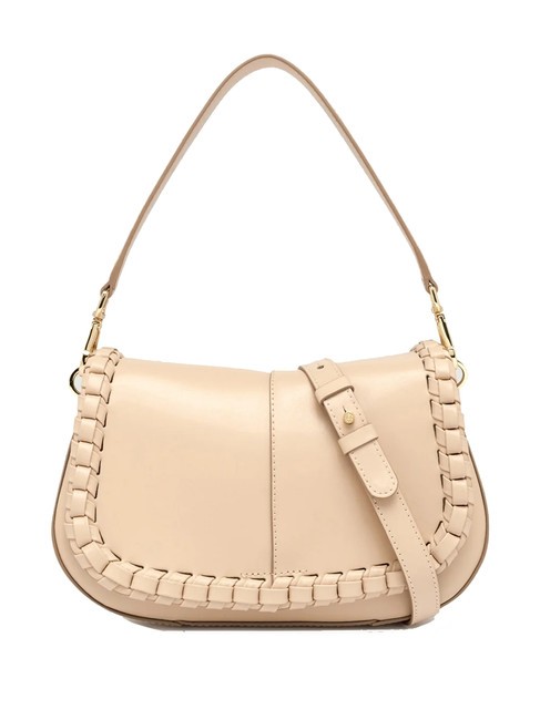 GIANNI CHIARINI HELENA ROUND Borsa in pelle con flap cream - Borse Donna