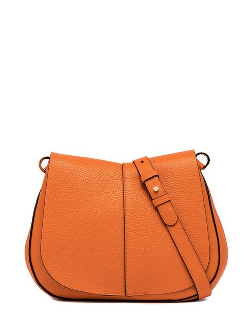 GIANNI CHIARINI HELENA ROUND Borsa in pelle con doppia tracolla flame orange - Borse Donna