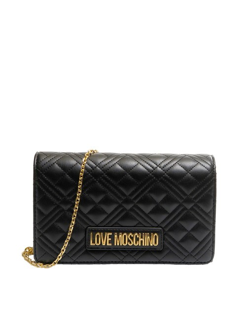 LOVE MOSCHINO QUILTED Pochette trapuntata tracola metallo Nero - Borse Donna