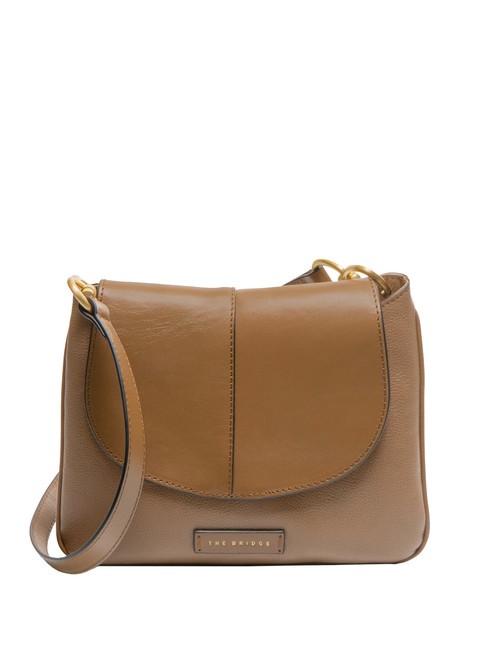 THE BRIDGE ELISABETTA Borsa con flap a spalla in pelle oyster abb. oro - Borse Donna