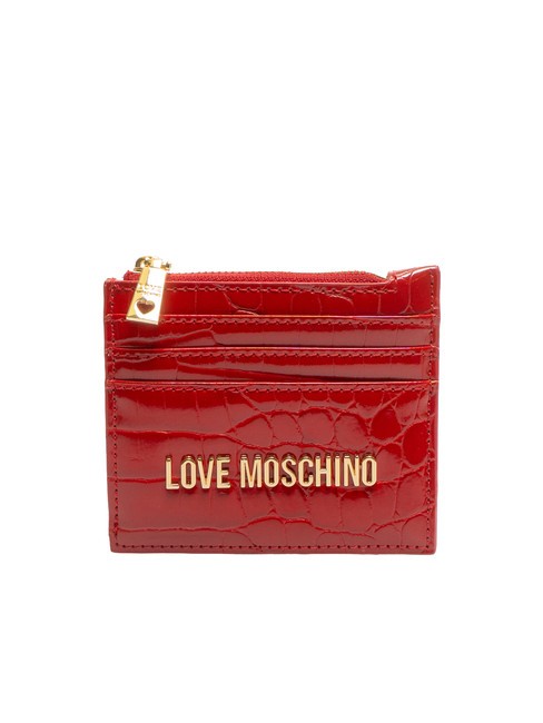 LOVE MOSCHINO SHINY CROCO Portacard / Portamonete  ROSSO - Portafogli Donna