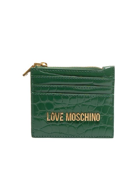 LOVE MOSCHINO SHINY CROCO Portacard / Portamonete  verde - Portafogli Donna