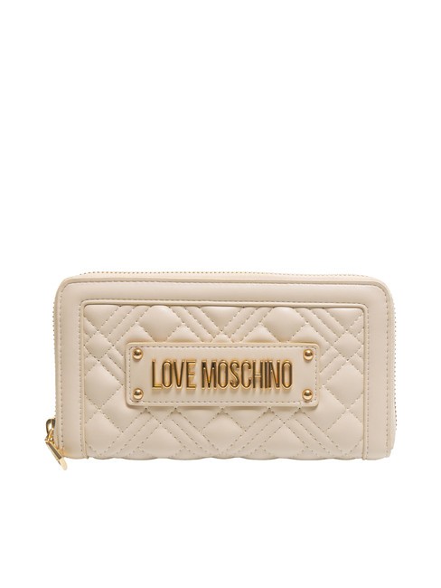 LOVE MOSCHINO QUILTED L Portafoglio zip around avorio - Portafogli Donna