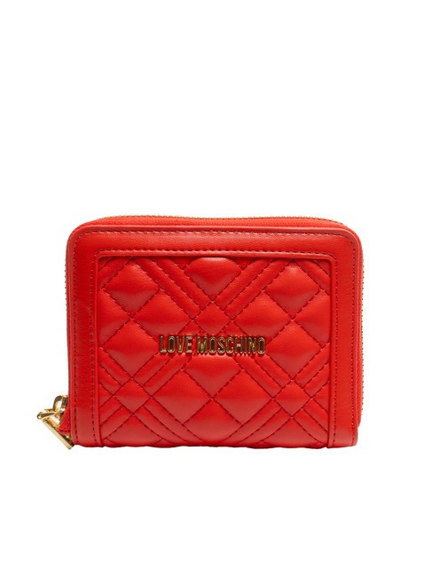 LOVE MOSCHINO QUILTED M Portafoglio zip around medio ROSSO - Portafogli Donna