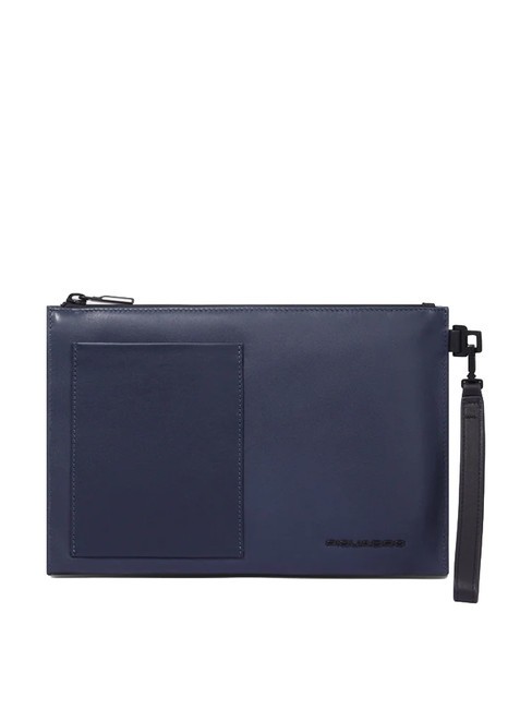 PIQUADRO DAVID Busta portatutto in pelle blu - Porta tablet & Organizer