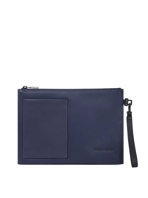 PIQUADRO DAVID Pochette in pelle porta ipad 11" blu - Porta tablet & Organizer