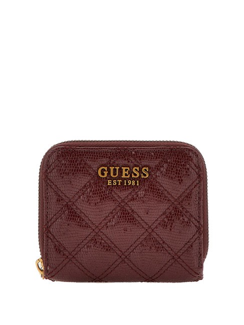 GUESS GIULLY  Mini Portafoglio zip around burgundy - Portafogli Donna