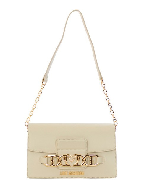 LOVE MOSCHINO HEART CHAIN Borsa a spalla avorio - Borse Donna