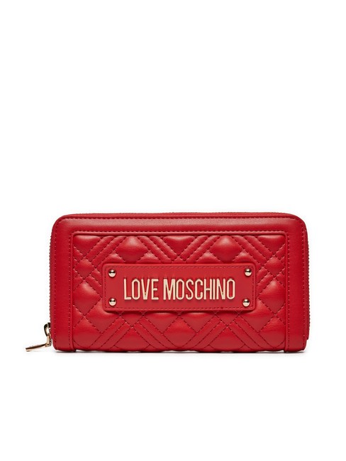 LOVE MOSCHINO QUILTED  Portafoglio zip around ROSSO - Portafogli Donna