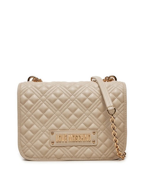 LOVE MOSCHINO QUILTED GOLD CHAIN Borsa a spalla / a tracolla avorio - Borse Donna