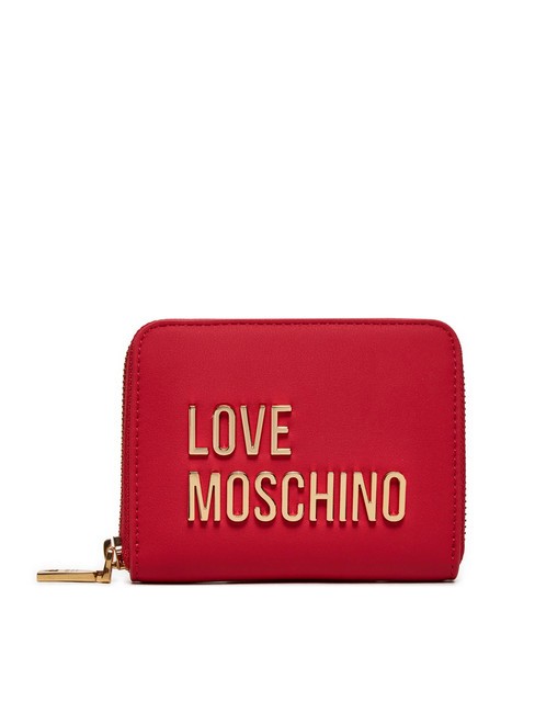 LOVE MOSCHINO METALLIC LOGO Portafoglio medio zip around ROSSO - Portafogli Donna