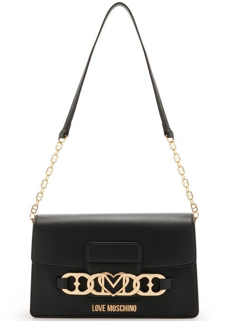 LOVE MOSCHINO HEART CHAIN Borsa a spalla Nero - Borse Donna