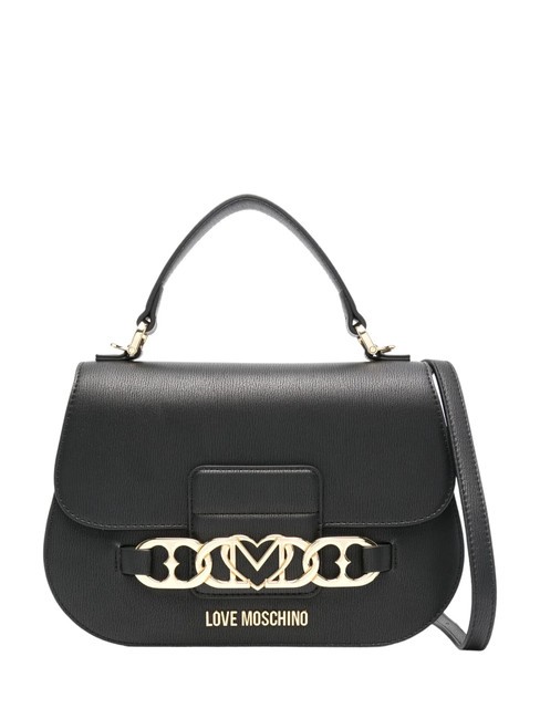 LOVE MOSCHINO HEART CHAIN Borsa a mano con tracolla Nero - Borse Donna