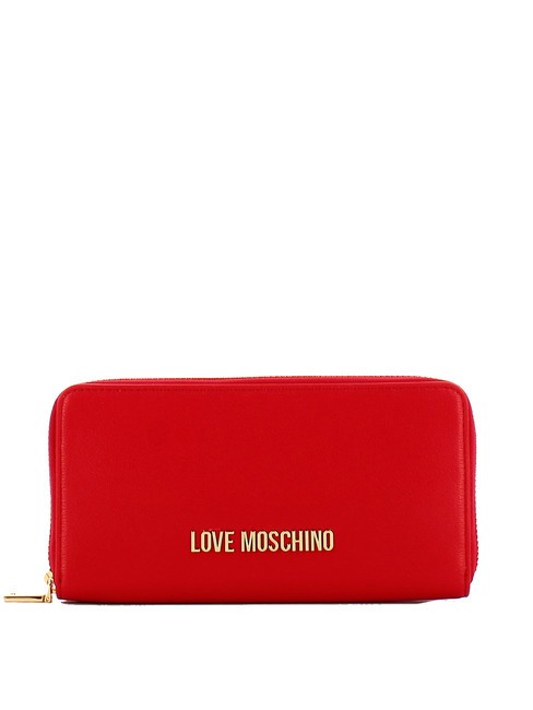 LOVE MOSCHINO LOGO LETTERING Portafoglio zip around ROSSO - Portafogli Donna