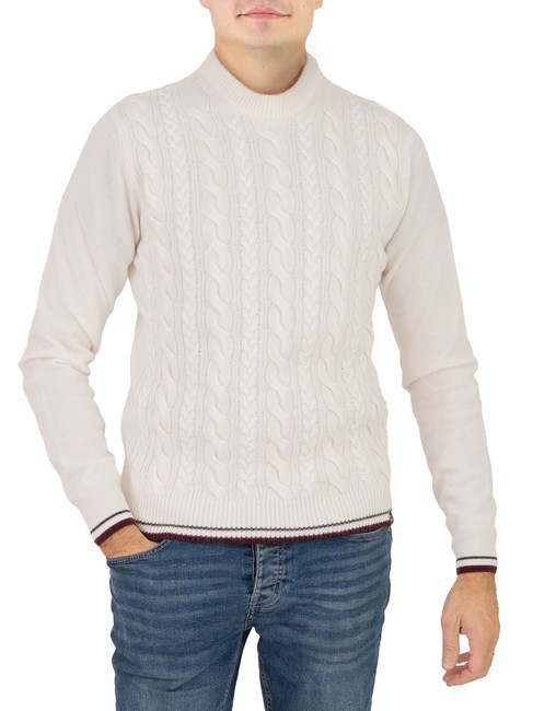 COLMAR CLUMP Pullover girocollo a trecce misto lana white - Maglie Uomo