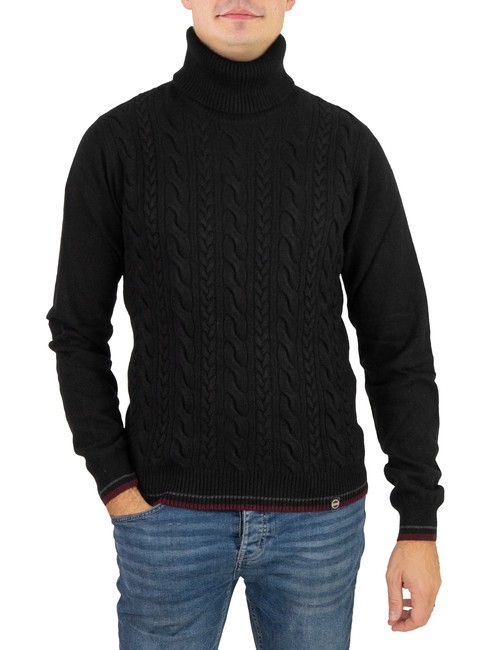 COLMAR CLUMP Maglione dolcevita a trecce black - Maglie Uomo