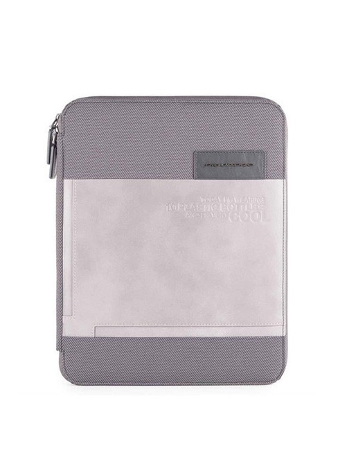 PIQUADRO ADE Portablocco in pelle e tessuto GRIGIO - Porta tablet & Organizer