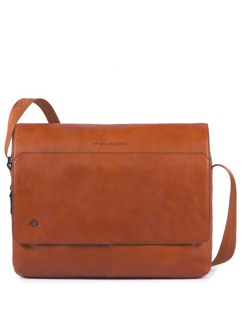 PIQUADRO BLACK SQUARE Messenger in pelle porta pc 14" ARANCIO - Cartelle Lavoro