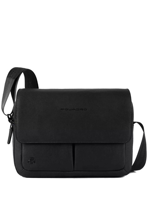 PIQUADRO BLACK SQUARE Messenger in pelle Nero - Cartelle Lavoro