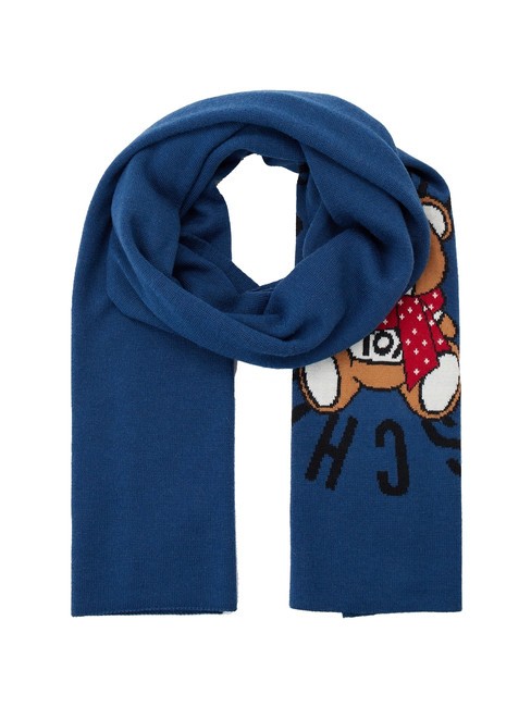 MOSCHINO TEDDY TOY Sciarpa con frange blu navy - Sciarpe