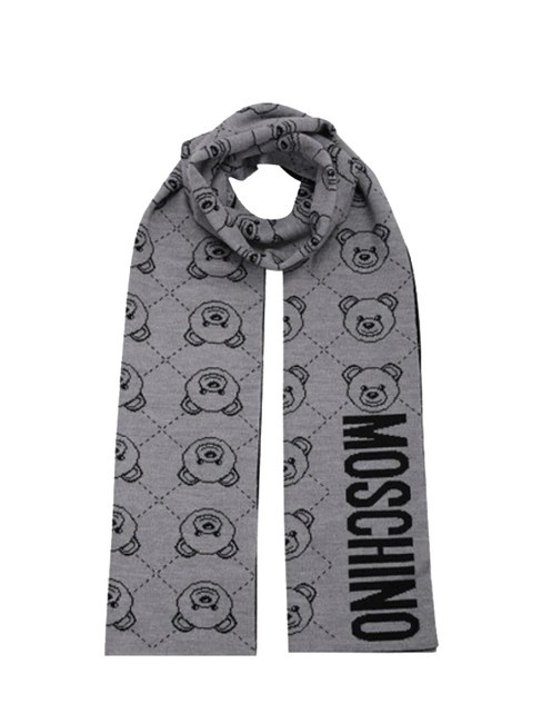 MOSCHINO TEDDY ROMBI Sciarpa misto lana nero - Sciarpe