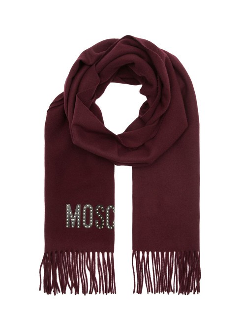 MOSCHINO STRASS LOGO Sciarpa in lana bordeaux - Sciarpe