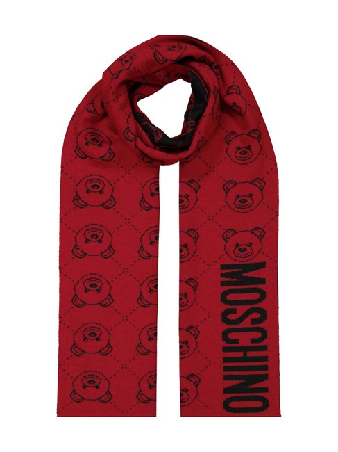 MOSCHINO TEDDY ROMBI Sciarpa misto lana rosso - Sciarpe