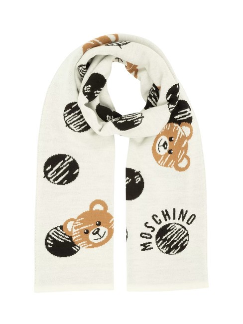 MOSCHINO TEDDY POIS Sciarpa misto lana bianco - Sciarpe